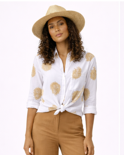Chemise Femme Imprimé Floral Manches Longues