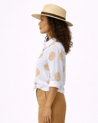 Chemise Femme Imprimé Floral Manches Longues