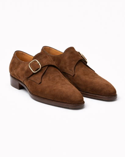 Chaussures homme à boucle simple en cuir suédé, style habillé