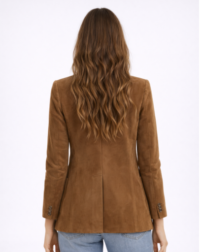 Blazer Femme Coupe Droite Poches Plaquées Col Tailleur – Tenue Bureau Chic | Invitée de Mariage