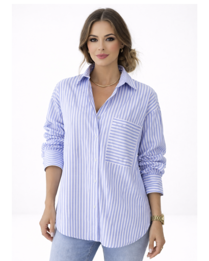 Chemise oversize à rayures femme