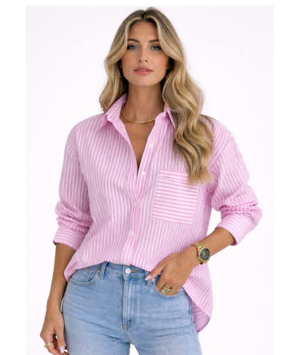 Chemise oversize à rayures femme