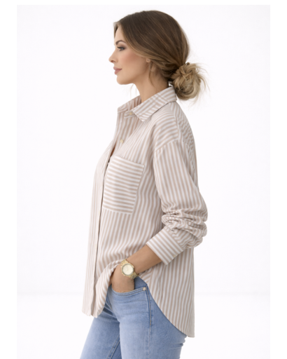 Chemise oversize à rayures femme