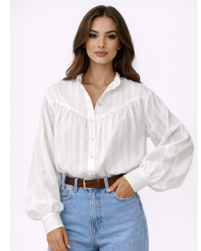 Chemise à manches bouffantes femme