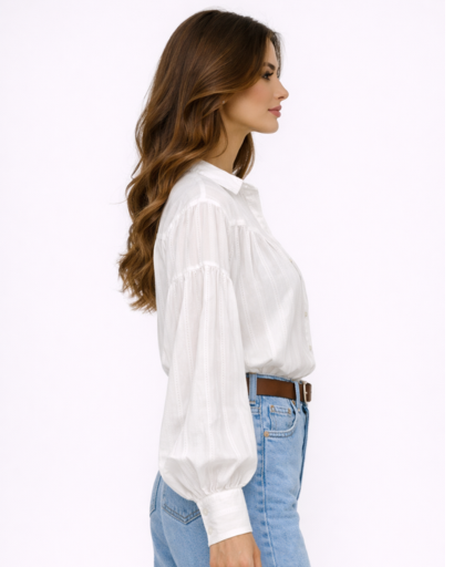 Chemise à manches bouffantes femme
