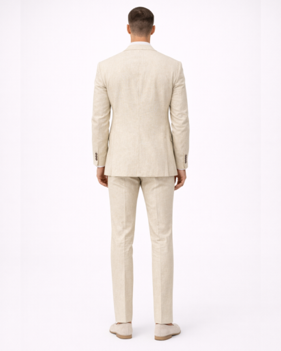 Costume homme 2 pièces – veste blazer à revers et pantalon coupe droite