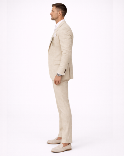 Costume homme 2 pièces – veste blazer à revers et pantalon coupe droite
