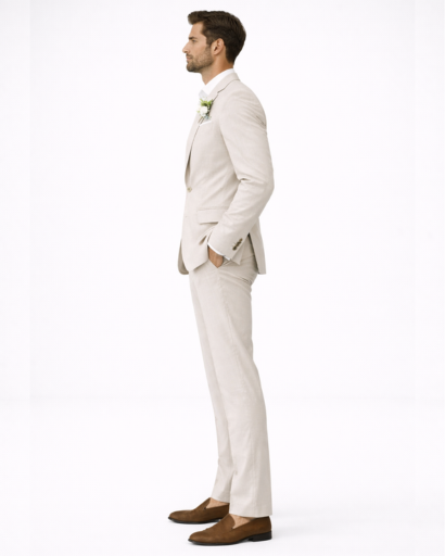 Costume homme 2 pièces – blazer à revers et pantalon droit