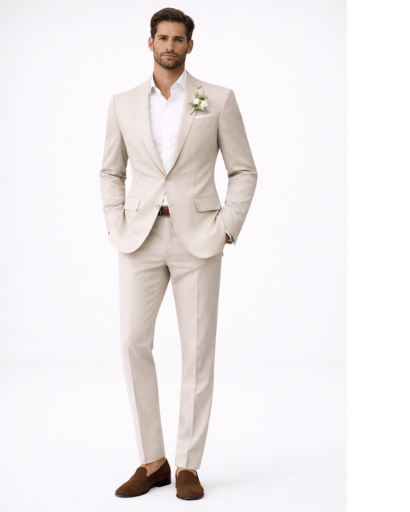 Costume homme 2 pièces – blazer à revers et pantalon droit