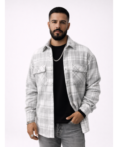 Chemise homme à carreaux coupe droite avec poche poitrine