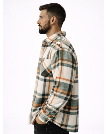 Chemise homme à carreaux coupe droite avec poche poitrine