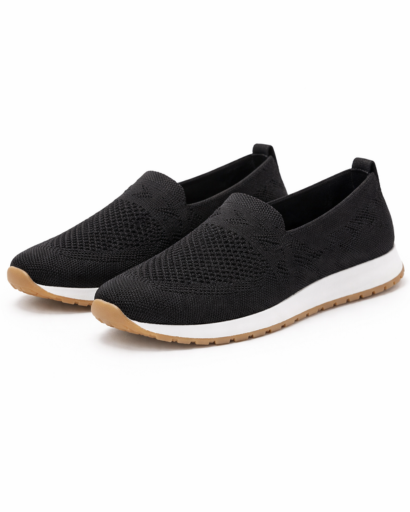 Chaussures slip-on femme en maille avec semelle contrastée