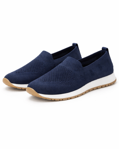 Chaussures slip-on femme en maille avec semelle contrastée