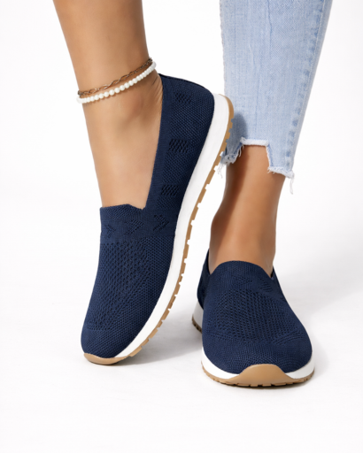 Chaussures slip-on femme en maille avec semelle contrastée