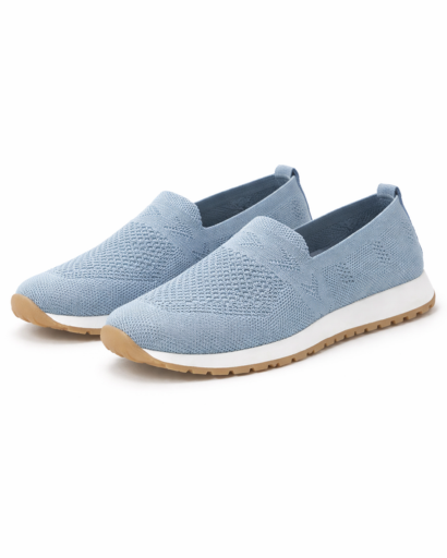 Chaussures slip-on femme en maille avec semelle contrastée