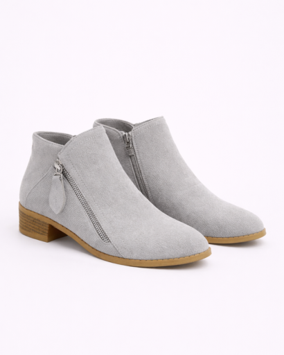 Bottines femme à talon bas avec zip latéral