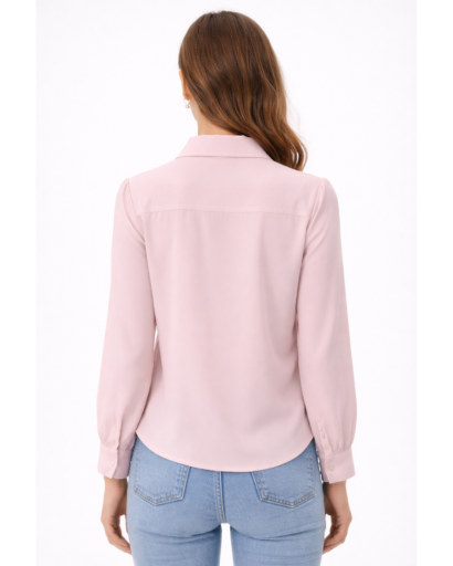 Blouse femme à nœuds décoratifs et col classique
