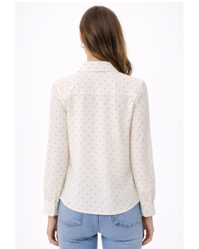 Blouse femme à nœuds décoratifs et col classique