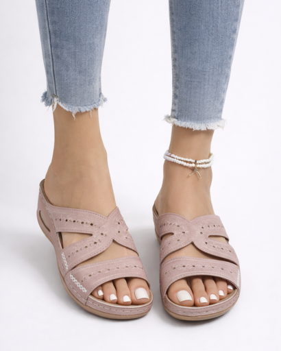 Mules femme ajourées à brides croisées