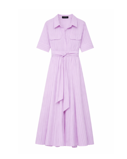 Robe chemise longue ceinturée – Fluide et élégante