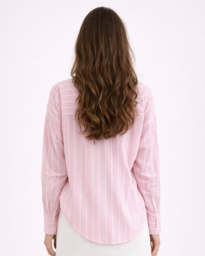 Chemise Femme Rayée Col Classique Boutonnée