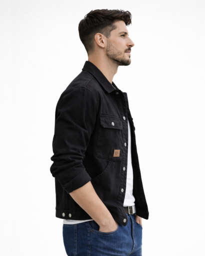 Veste surchemise homme boutonnée – poches poitrine à rabat et col chemise