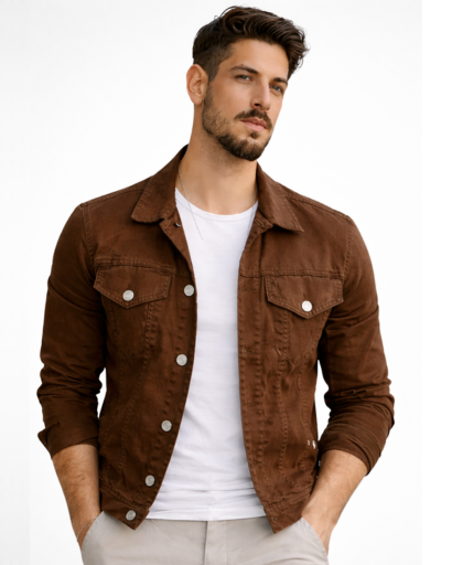 Veste surchemise homme boutonnée – poches poitrine à rabat et col chemise