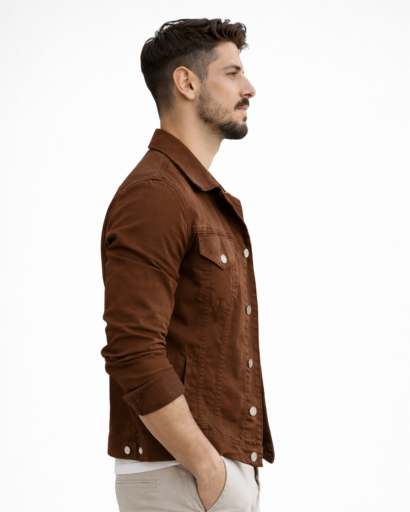 Veste surchemise homme boutonnée – poches poitrine à rabat et col chemise