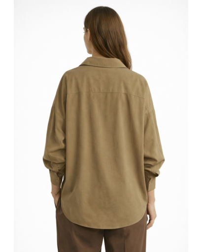 Chemise femme oversize boutonnée col classique