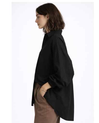 Chemise femme oversize boutonnée col classique