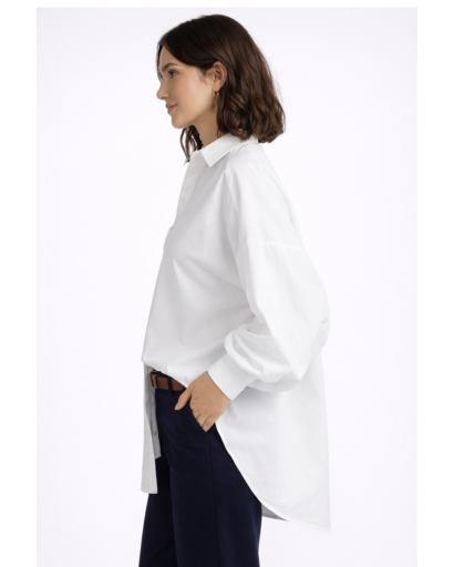 Chemise femme oversize boutonnée col classique