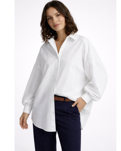 Chemise femme oversize boutonnée col classique