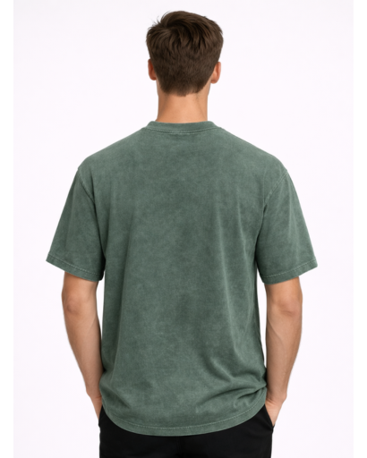 T-Shirt Homme Oversize Col Rond avec Effet Délavé