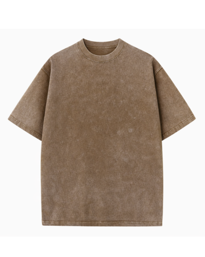 T-Shirt Homme Oversize Col Rond avec Effet Délavé
