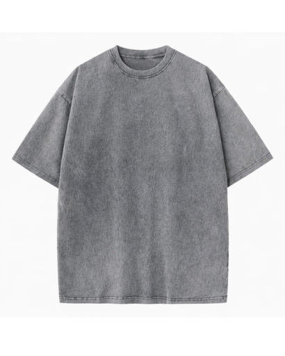 T-Shirt Homme Oversize Col Rond avec Effet Délavé