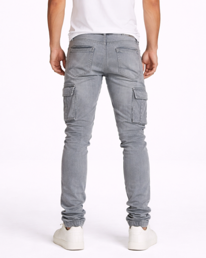 Jean cargo slim homme avec poches latérales