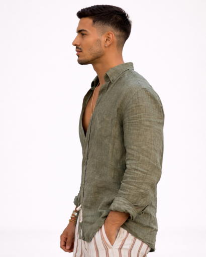 Chemise homme légère coupe décontractée à manches longues