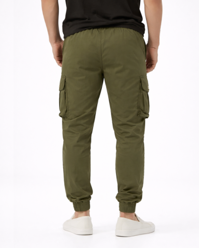 Pantalon cargo jogger homme coupe ajustée avec poches latérales