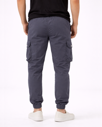 Pantalon cargo jogger homme coupe ajustée avec poches latérales