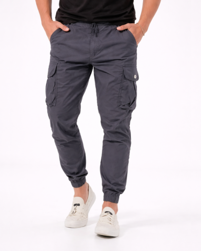 Pantalon cargo jogger homme coupe ajustée avec poches latérales
