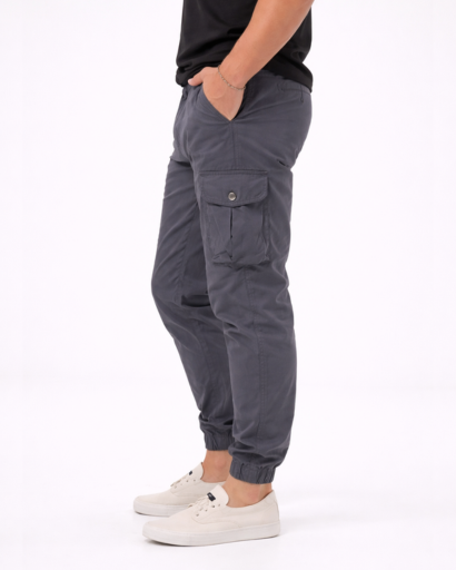 Pantalon cargo jogger homme coupe ajustée avec poches latérales