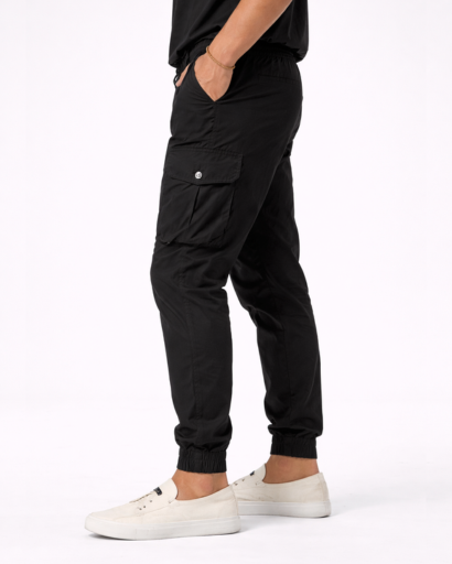 Pantalon cargo jogger homme coupe ajustée avec poches latérales