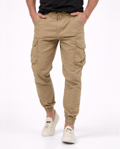 Pantalon cargo jogger homme coupe ajustée avec poches latérales