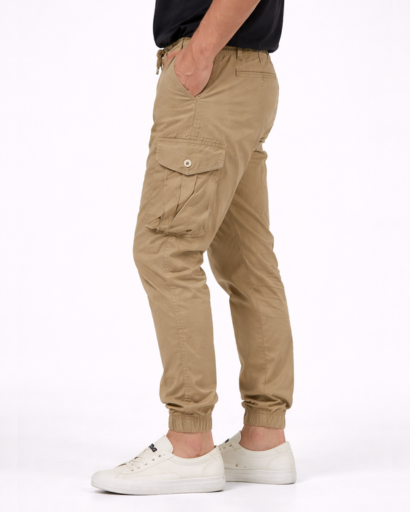 Pantalon cargo jogger homme coupe ajustée avec poches latérales