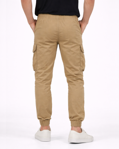 Pantalon cargo jogger homme coupe ajustée avec poches latérales