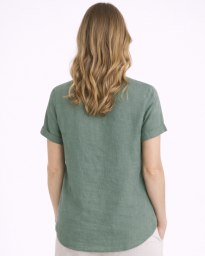 T-shirt femme coupe droite col rond manches courtes minimaliste