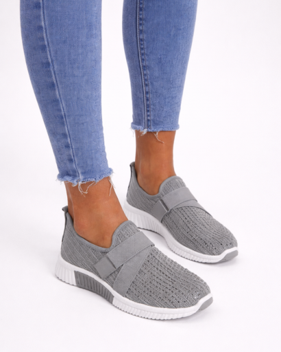 Baskets slip-on femme maille perforée avec bande élastique
