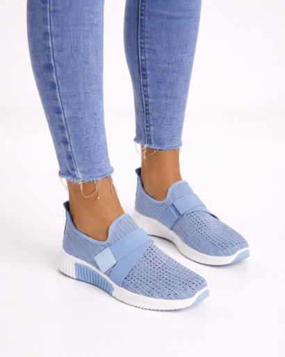 Baskets slip-on femme maille perforée avec bande élastique