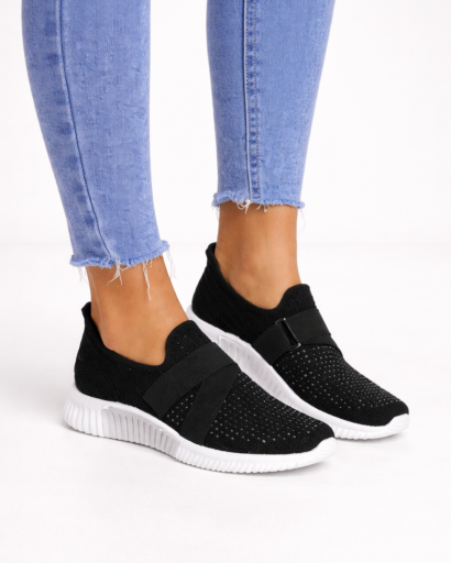 Baskets slip-on femme maille perforée avec bande élastique