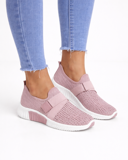 Baskets slip-on femme maille perforée avec bande élastique